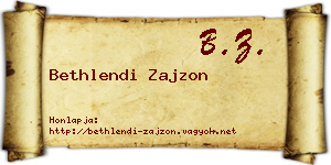 Bethlendi Zajzon névjegykártya